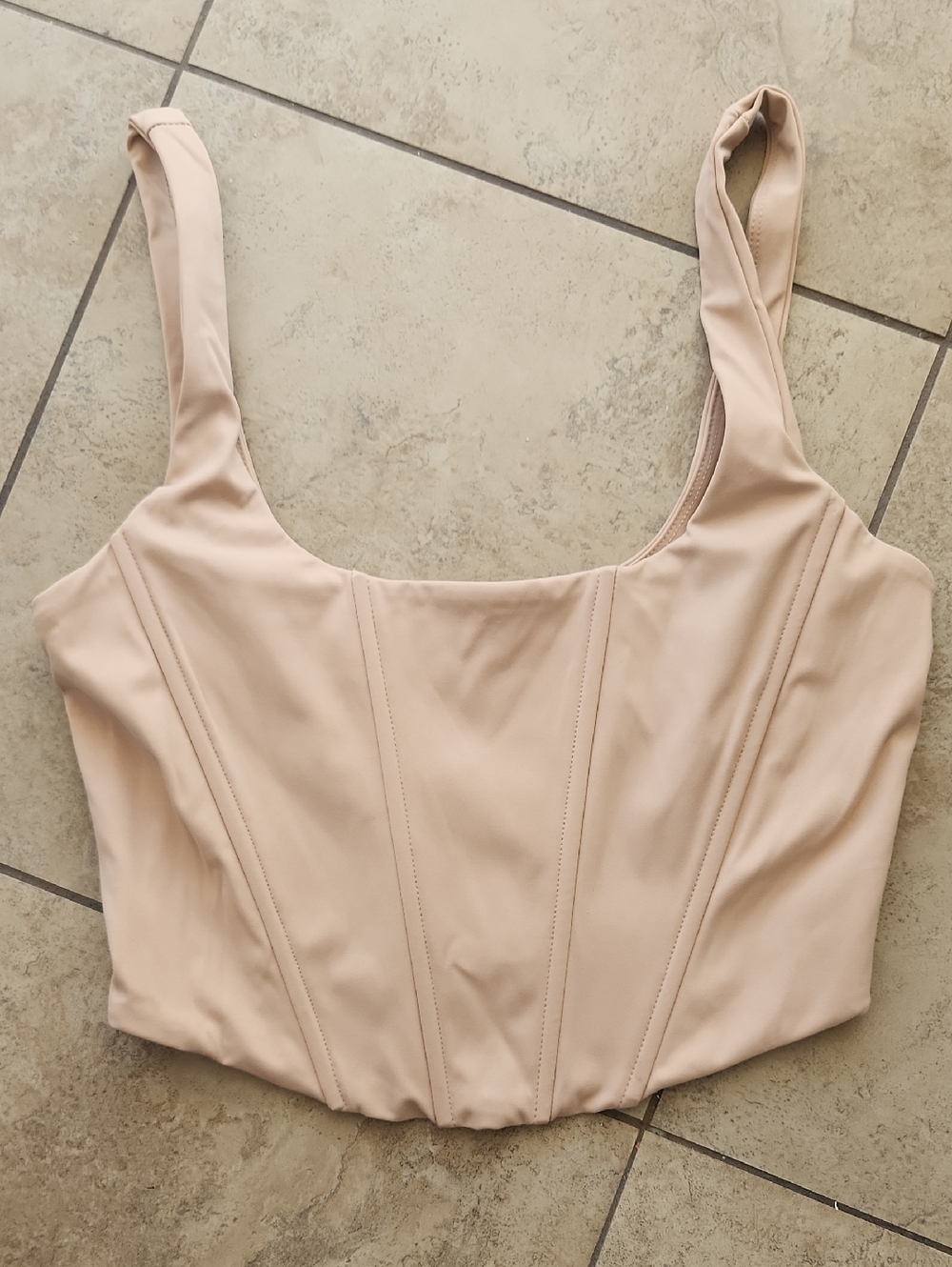 Nude Scoop-Neck Cropped Corset